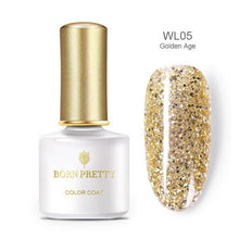 Load image into Gallery viewer, 6ml Rose Gold Silver Glitter Nail Gel Soak Off UV LED Gel Sequins