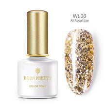 Load image into Gallery viewer, 6ml Rose Gold Silver Glitter Nail Gel Soak Off UV LED Gel Sequins