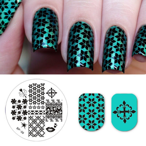 BORN PRETTY Flower Nail Stamping Plates