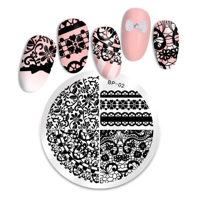 Nail Art Stamp Template Nail Stamper Geometric lattice Image Pattern