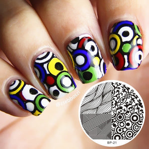 Nail Art Stamp Template Nail Stamper Geometric lattice Image Pattern