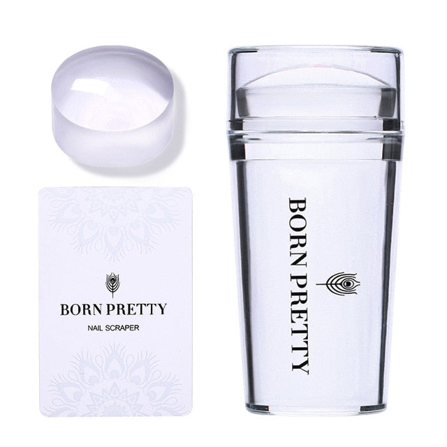 handle Holographic Transparent Nail Stamper for Stamping Plate