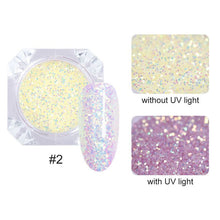 Load image into Gallery viewer, 1g Nail Glitter Powder Light Changing Dust Laser Sunlight Sensitive Powder