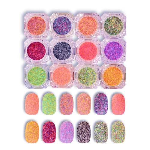3g Nail Glitter Powder Holographic Sandy Sugar Mixed Colors Dazzling Powder Pigment