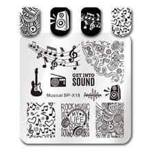 Load image into Gallery viewer, Sea World Square Nail Art Stamp Template