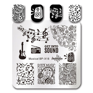 Sea World Square Nail Art Stamp Template