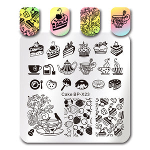 Sea World Square Nail Art Stamp Template