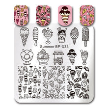 Load image into Gallery viewer, Sea World Square Nail Art Stamp Template