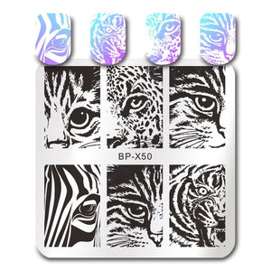 Sea World Square Nail Art Stamp Template