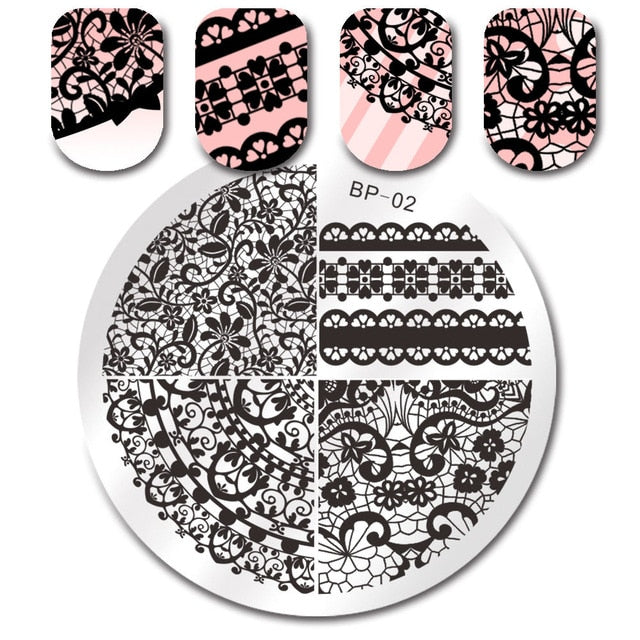 Sea World Square Nail Art Stamp Template