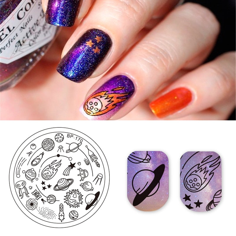 Science Fiction Planet Alien Pattern Nail Art Image