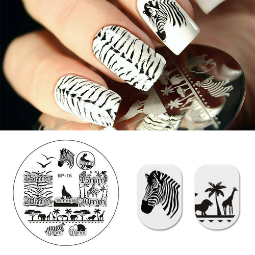 BORN PRETTY Zebra Wolf Animal Patterns Nail Art Stamp Template
